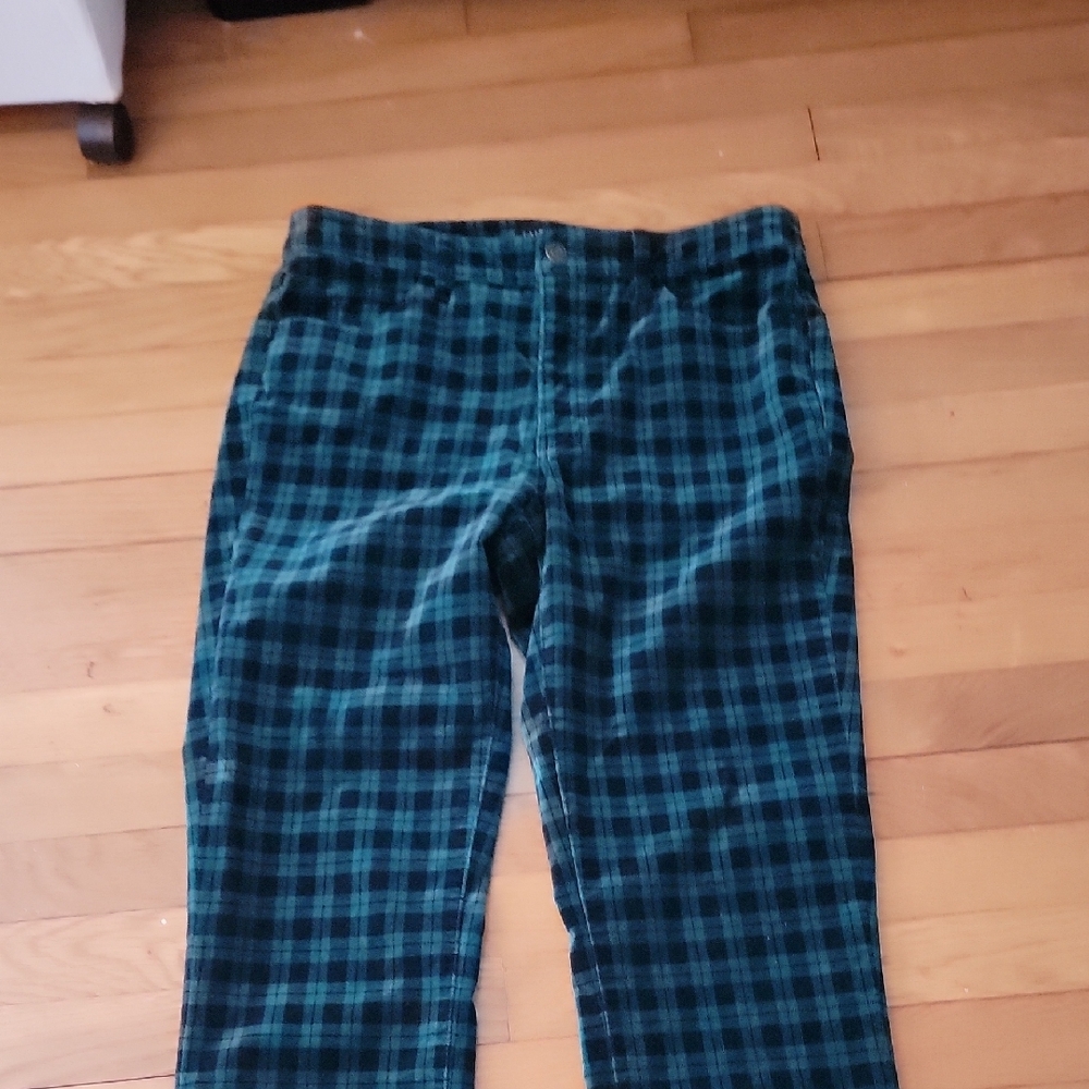 Talbots Teal Velveteen Straight Leg Pants - Picture 3 of 5